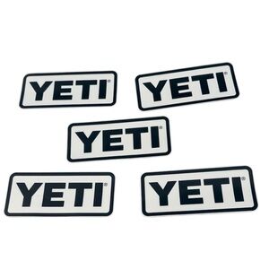 Yeti stickers - navy and White Logo Stickers.  Set of 5